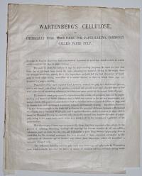 Wartenberg's Cellulose,  or Chemically Pure Wood-Fibre for Paper-Making, Commonly Called Paper Pulp.
