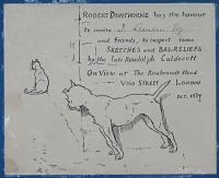 Robert Dunthorne has the honour to invite [in ink:] J. Levien Esq. and Friends, to inspect some Sketches and Bas_Reliefs by the late Randolph Caldecott. On View at The Rembrandt Head Vigo Street.