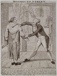 Monmouth Street. Not fit!_(Tho' to be sure as you say a man can't see himself behind)...But I happen'd to be a little out in the measure, Now as I hope to be Saved I lose a Guinea by that there Coat.