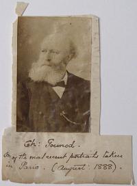 Ch: Gounod One of the most recent portraits taken in Paris.  (August: 1888). [In ink underneath image:]