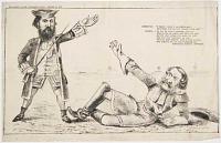 [In pencil underneath image:] Joseph Cowen elected M.P. Jany 1784. (both good portraits.) Charles Frederic Hamond unsuccessful candidate. [Above image:] Newcastle Election - 1874.