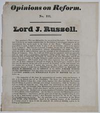 Opinions on Reform. No. III. Lord J. Russell.