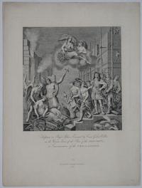 Sculpture in Basso-Relievo, Executed by Caius Gabriel Cibber, on the Western Front of the Base of the Monument, in Commemoration of the Fire of London.