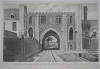 The North View of the Gate-way in the Forbury, as before demolish'd in Reading, Berks. ___