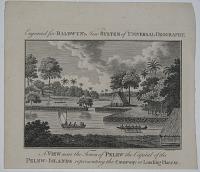 A View near the Town of Pelew the Capital of the Pelew-Islands representing the Causeway or Landing Place &c.