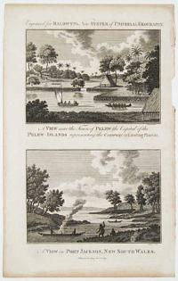 A View near the Town of Pelew the Capital of the Pelew-Islands representing the Causeway or Landing Place &c.
