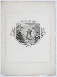 [Vignette illustration; Music and five other female figures with an old man.]