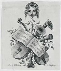 [Musical emblem; billhead/trade card?]