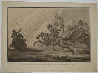 [Untitled: cavalry charge with horse stumbling on left.