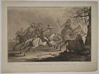 [Untitled: a cavalry charge into woods.]