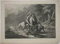 [Untitled: two cavalrymen fighting with sabres.]