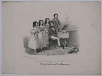 The Celebrated Minstrel Family, Mr. Frost, his Son, and Three Daughters.