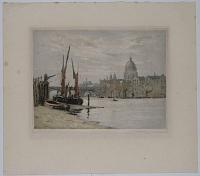 [St. Paul's and London Bridge from the south bank of the Thames.]