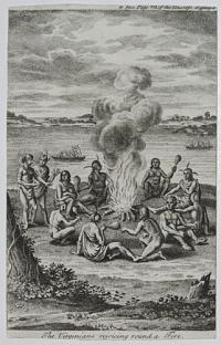 The Virginians rejoicing round a Fire.