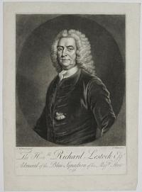 The Hon.ble Richard Lestock Esq.r Admiral of the Blue-Squadron of his Maj.ty's Fleet. 1746.
