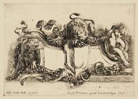 [Cartouche with two lions]