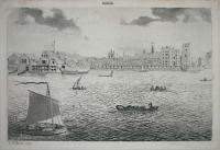 [View of the Thames near Lambeth Palace]. ['Lambeth' cut out from separate broadsheet and pasted above image].