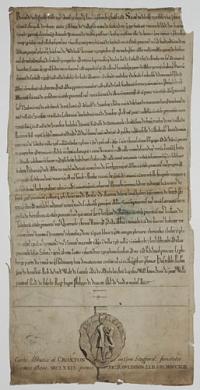 [Croxden Abbey, Staffordshire]  Carta Abbatiae de Croxton in Com. Stafford, fundatae anno Dom. MCLXXIX [1179].