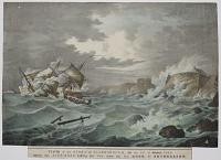 View of the Storm at Scarborough, On the 12th of October, 1824: With the Life-Boat taking the Crew from the Brig Hebe, of Sunderland.