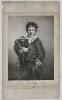 An Italian Boy and his Monkey.