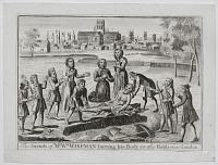 The Friends of Mr W.m Wiseman, burying his Body in the Fields near London.
