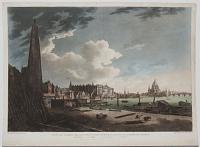 View of the Thames from the Water Works, York Buildings, to Blackfriar's Bridge.
