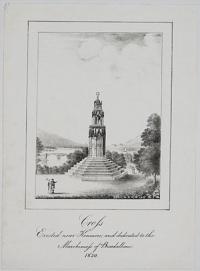 [Maxwell's Temple, Kenmore, Scotland]  Cross Erected near Kenmore, and dedicated to the Marchioness of Breadalbane.  1830.