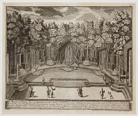 m. The Theater of Water. It is a pleasant circular Grove of 156 feet Diameter. Half ye entrance of it has seats of Turf, green Portico�s & resembles an Amphiteahter. It contains many Basins of Rock Work w.th Groups of Figures in ye midst of y:in of little