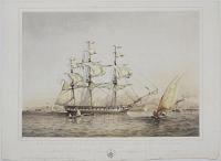 H.M.S. 'M&aelig;ander'. 44 Guns, 'Shortening Sail for Anchoring'. (Rio, June 9th 1851.)