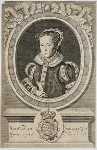 Maria Angliae Hispaniae &et. Regina. Nata 18 Feb: 1516 Regnara cepit 6.to July 1553. Obijt 17.mo Novemb: 1558.