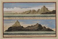 View of the Pike of Teneriffe, 34 Leagues distant to the North West. View of the Pike over the West Side of Gomera, at 15 Leagues distance.