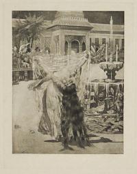 [Half-naked dancing with a veil, a scene from Giovanni Boccaccio's 'Decameron']