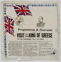 Programme & Souvenir Of the Visit of the King of Greece To the Guildhall, Nov. 15, 1905.