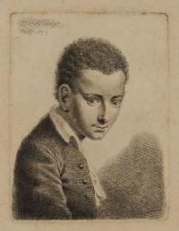 [Young man with short curls]