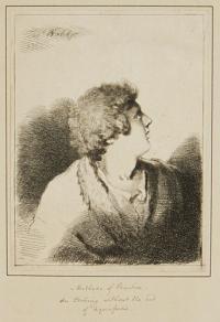 [A man's head in profile, looking upwards]