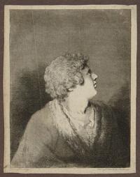 [A man's head in profile, looking upwards]