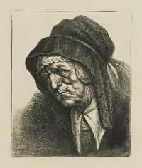 [An old woman's head]