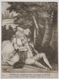 Fidelia comforting her wounded Lover.