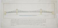 Elevation of a Suspension Bridge erected over the river Avon at Tiverton [Twerton] near Bath in 1837,