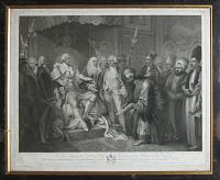 To His Grace the Duke of Leeds Governor of the United Turkey Company, This Plate of His Majesty and the Officers of State Receiving the Turkish Ambassador and Suit Is humbly Dedicated by His Grace's most devoted Servant Dan.l. Orme.