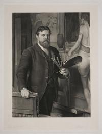 [Lawrence Alma-Tadema, R.A., in his studio]