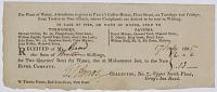 Received of Mr [Read] the sum of [Thirteen] Shillings, for Two Quarters' Rent for Water, due at Midsummer last, to the New River Company. [17 July] 180[5].