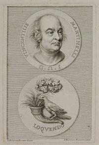 [Portrait of Vincenzo Martinelli with cornucopia below]