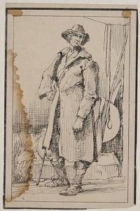 [Standing figure with staff]