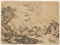 [Rural landscape with horse and cart]