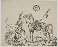 [Cavalry officer and horse.]