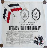 Programme & Souvenier of the Visit of the German Emperor to City.