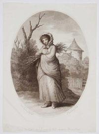 [Winter - a woman carrying twigs.]