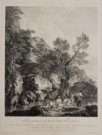Paysannes au bord d'une Riviere.
