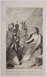 Deputies from the four Quarters of the Globe do homage to Britannia, who dismisses them with the Olive Branch of Peace.